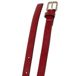 Pre Owned Valentino Red Leather Rockstud Belt 85 CM
