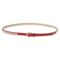 Pre Owned Valentino Red Leather Rockstud Belt 85 CM