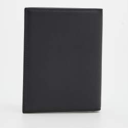 Pre Owned Valentino Black Leather Vlogo Passport Holder