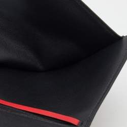 Pre Owned Valentino Black Leather Vlogo Passport Holder