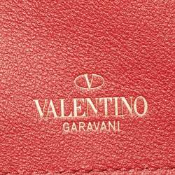 Valentino Red Leather Rockstud Chain Phone Case