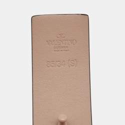 Pre Owned Valentino Beige Leather VLogo Belt 85CM