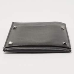 Pre Owned Valentino Black Leather Rockstud Phone Crossbody Bag