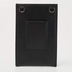 Pre Owned Valentino Black Leather Rockstud Phone Crossbody Bag