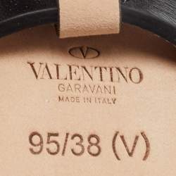 Valentino Black Leather Rockstud Buckle Belt 95CM