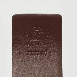 Pre Owned Valentino Brown Ombre Leather VLogo Buckle Belt 70CM