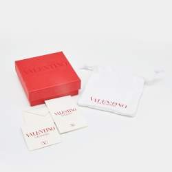 Pre Owned Valentino VLogo Signature Faux Pearl Gold Tone Drop Earrings