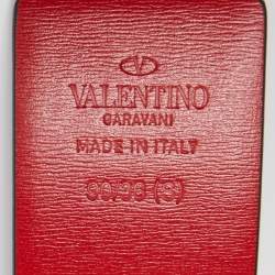 Pre Owned Valentino Red/Black Leather VLogo Reversible Belt 90CM