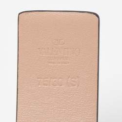 Pre Owned Valentino Beige Leather VLogo Belt Size 75CM
