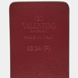 Pre Owned Valentino Orange/Red Leather Roman Stud Belt 85CM