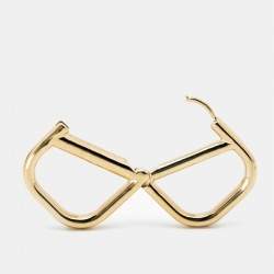 Pre Owned Valentino VLogo Gold Tone Earrings
