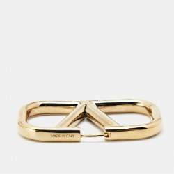 Pre Owned Valentino VLogo Gold Tone Earrings
