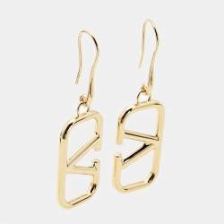Valentino VLogo Gold Tone Drop Earings