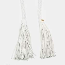 Pre Owned Valentino White Braided Leather The Rope Belt M