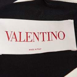Valentino Black Wool Blend Stud Button Detail Short Dress M