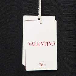 Valentino Black Wool Blend Stud Button Detail Short Dress M