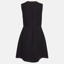 Valentino Black Wool Blend Stud Button Detail Short Dress M