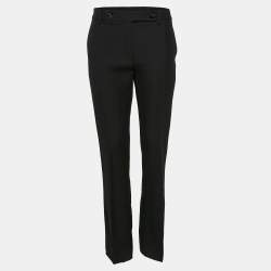 Valentino Black Wool and Silk Stud Buttoned Waist Trousers M