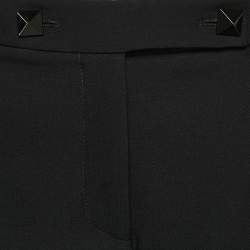 Valentino Black Wool and Silk Stud Buttoned Waist Trousers M