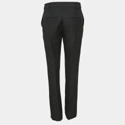 Valentino Black Wool and Silk Stud Buttoned Waist Trousers M