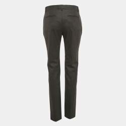 Valentino Charcoal Grey Felt Wool Tapered Trousers S