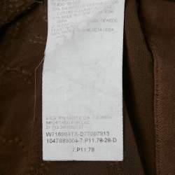 Pre Owned Valentino Brown Embellished Cotton and Silk Strapless Top M
