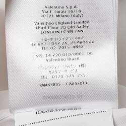 Pre Owned Valentino White Cotton Tie-Up Neck Oversized Shirt XS