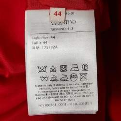 Pre Owned Valentino Red  Wool Crepe Couture Midi Dress M
