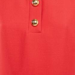 Pre Owned Valentino Red  Wool Crepe Couture Midi Dress M