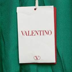 Pre Owned Valentino Green Wool Blend Double Breasted Blazer S