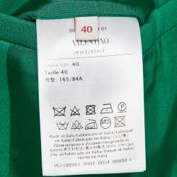 Pre Owned Valentino Green Wool Blend Double Breasted Blazer S