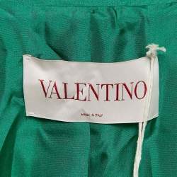 Pre Owned Valentino Green Wool Blend Double Breasted Blazer S
