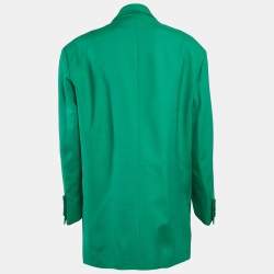 Pre Owned Valentino Green Wool Blend Double Breasted Blazer S