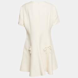 Valentino Cream Crepe Bow Detail Mini Dress XL