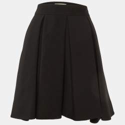 Valentino Black Wool Pleated Mini Skirt M