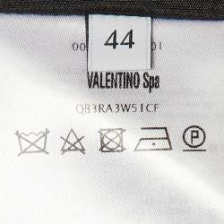 Valentino Black Wool Pleated Mini Skirt M