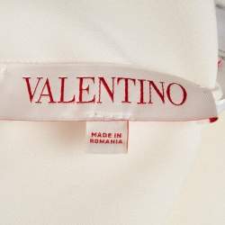 مملوكة مسبقًا توب فالنتينو حرير عاجي بدون أكمام مقاس متوسط (ميديوم)