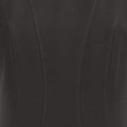 Pre Owned Valentino Black Wool Blend Paneled Midi Dress M