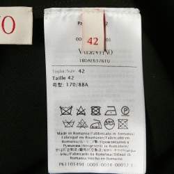 Pre Owned Valentino Black Silk Blend Crepe Tie-Up Neck Detail Top M