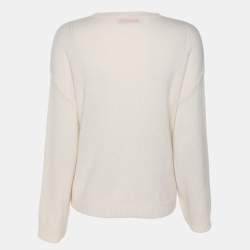 Pre Owned Valentino Cream Cashmere Knit Sweater XS
