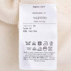 Pre Owned Valentino Cream Cashmere Knit Sweater XS