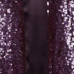 Pre Owned Valentino Purple Silk Satin & Sequin Paneled A-Line Skirt L