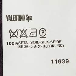 Pre Owned Valentino Purple Silk Satin & Sequin Paneled A-Line Skirt L