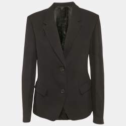 Pre Owned Valentino Black Silk Tailored Blazer M