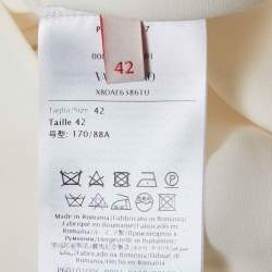 Pre Owned Valentino White Silk Crepe Neck Tie Detail Top M