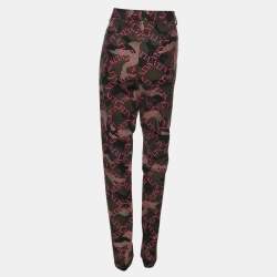 Pre Owned Valentino Multicolor/Pink Cotton VLTN Logo Camouflage Pants L