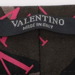 Pre Owned Valentino Multicolor/Pink Cotton VLTN Logo Camouflage Pants L