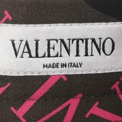 Pre Owned Valentino Multicolor/Pink Cotton VLTN Logo Camouflage Pants L