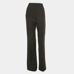 Pre Owned Valentino Black Wool Straight Formal Trousers M