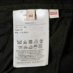 Pre Owned Valentino Black Wool Straight Formal Trousers M